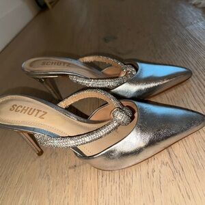 SCHUTZ Metallic Silver Women's Sandals